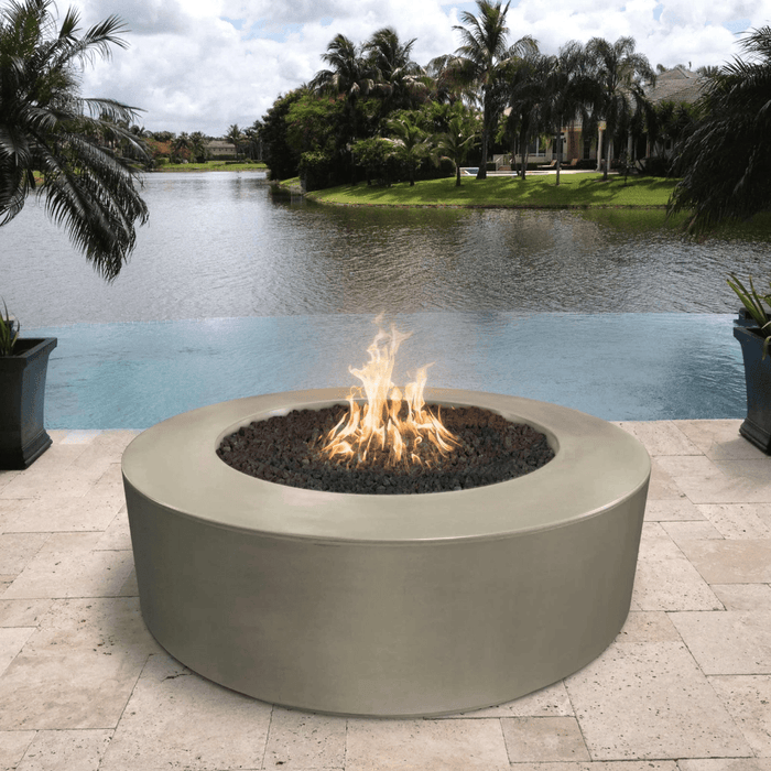 The Outdoor Plus - Occasional Height Florence GFRC Concrete Round Natural Gas Fire Pit 42"