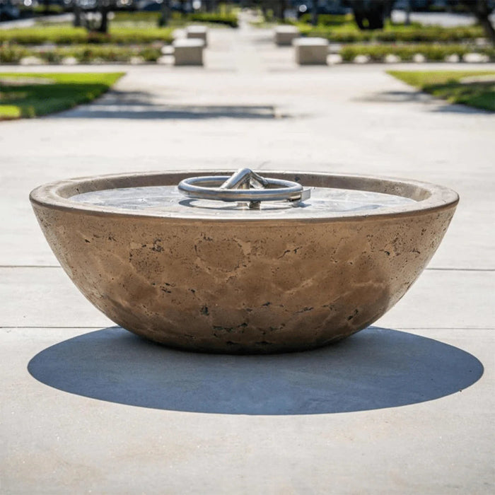 The Outdoor Plus - Sedona Narrow Ledge GFRC Concrete Round Liquid Propane Fire Pit 60"