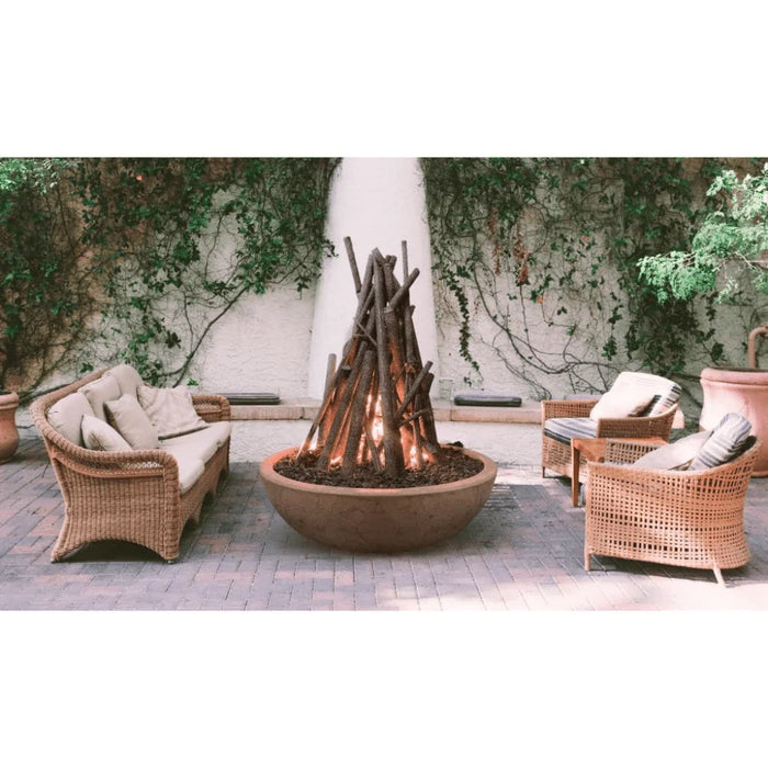 The Outdoor Plus - Sedona Narrow Ledge GFRC Concrete Round Liquid Propane Fire Pit 60"