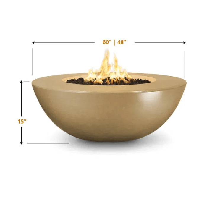 The Outdoor Plus - Sedona Wide Ledge GFRC Concrete Round Natural Gas Fire Pit 48"