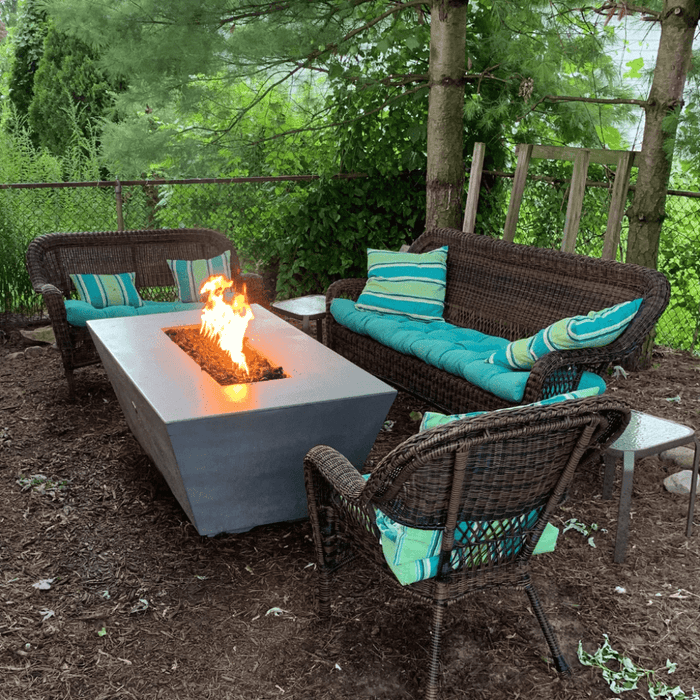 The Outdoor Plus - Angelus GFRC Concrete Rectangle Natural Gas Fire Pit 60"