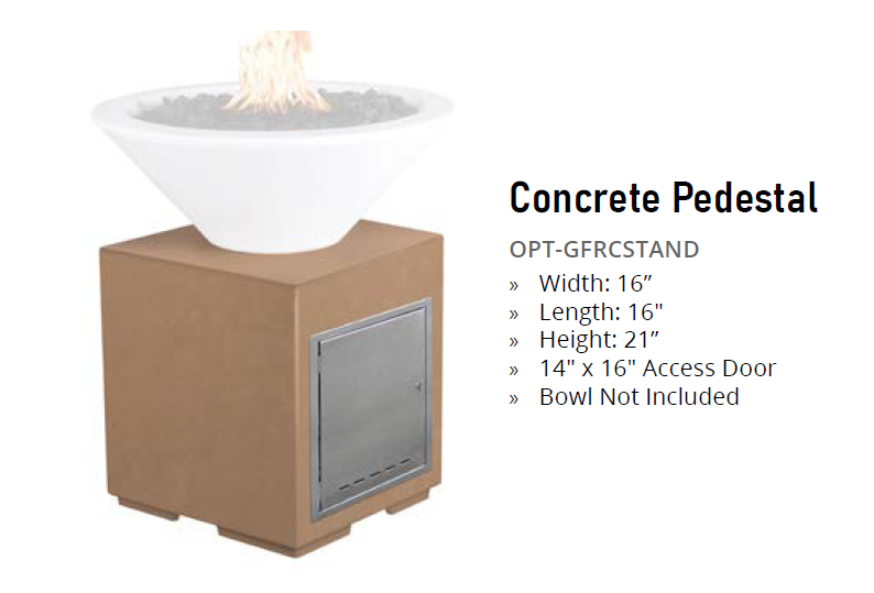 The Outdoor Plus - GFRC Concrete Pedestal with Access Door for Fire Bowl