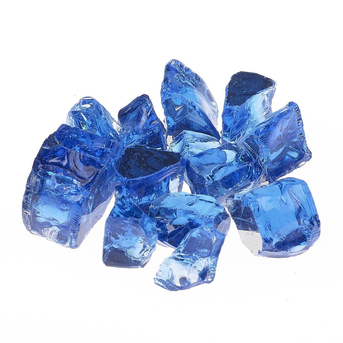 Grand Canyon 1/2-Inch Poseidon Blue Reflective Fire Glass (10 lbs)