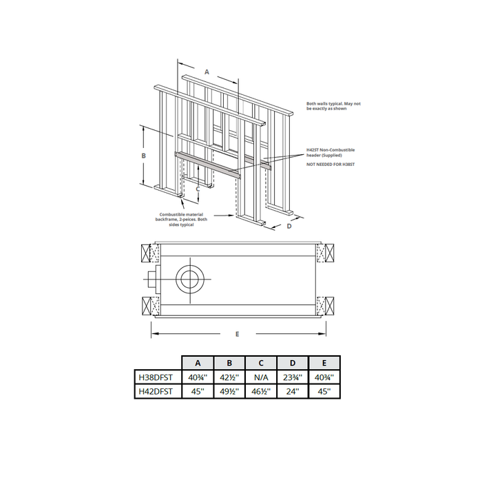 Montigo Divine Multi-Sided 38 See-Thru Direct-Vent Gas Fireplace - H38F