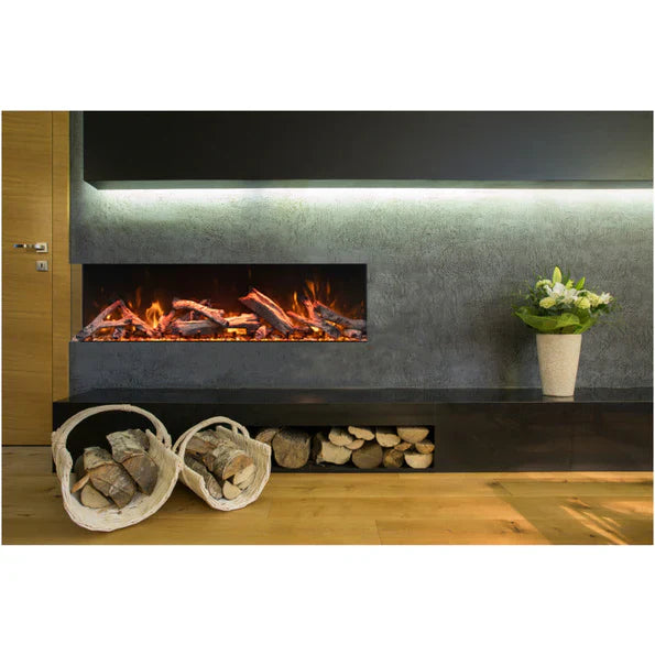 Amantii 55" Tru View Bespoke Built-In Indoor Outdoor 3 Sided Electric Fireplace