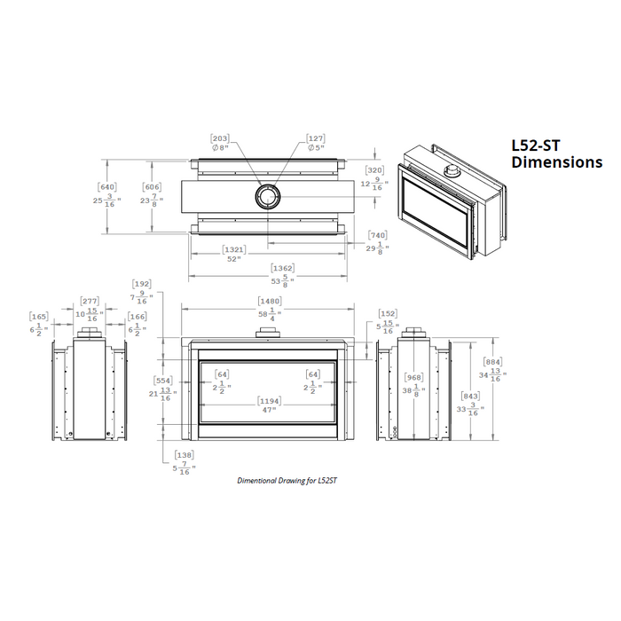 Montigo Phenom 38 See-Thru Direct-Vent Gas Fireplace - L52F