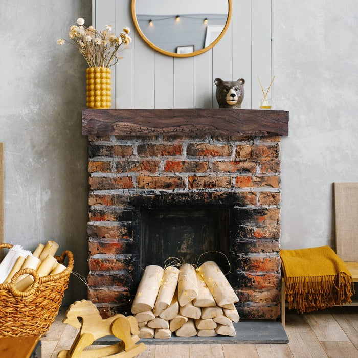 Lexington Hearth Rickhouse Concrete Faux Wood Mantel Shelf