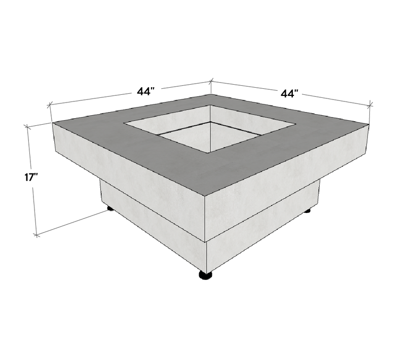 Crete Design Platz 36" Square Concrete Fire Pit Table