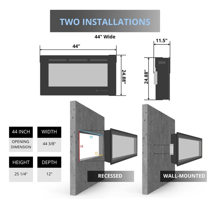 Modern Flames "Landscape Pro Multi" 56" 3-Sided Smart Fireplace with Full Wall Control