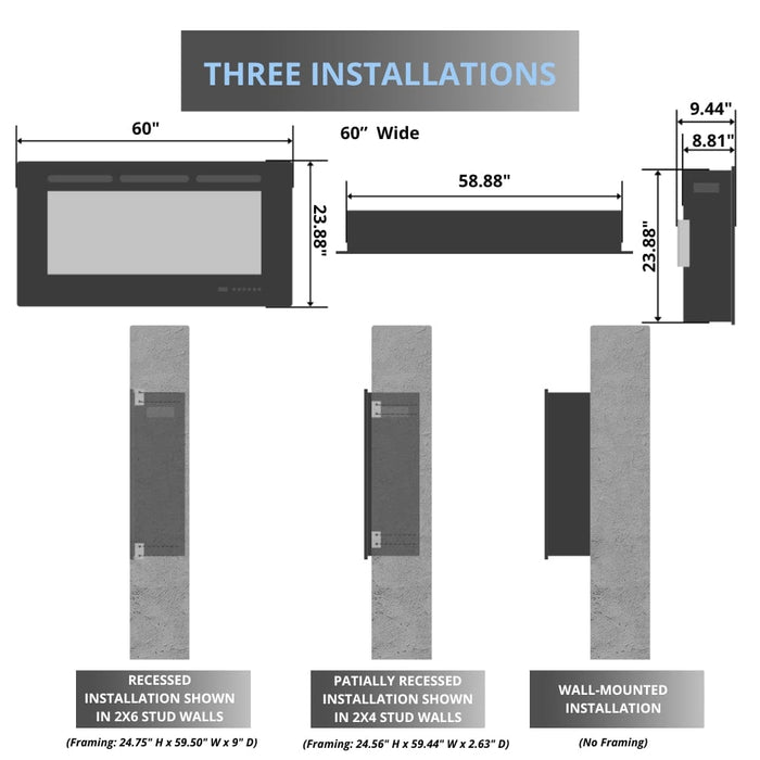 Modern Flames Orion Multi 76" Linear Heliovision Fireplace