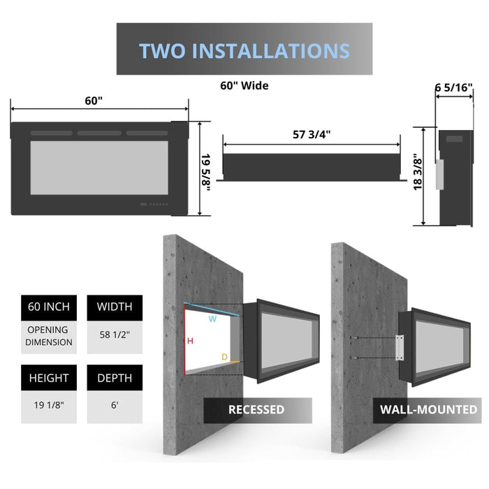 Modern Flames Orion Slim 52" Virtual Electric Fireplace