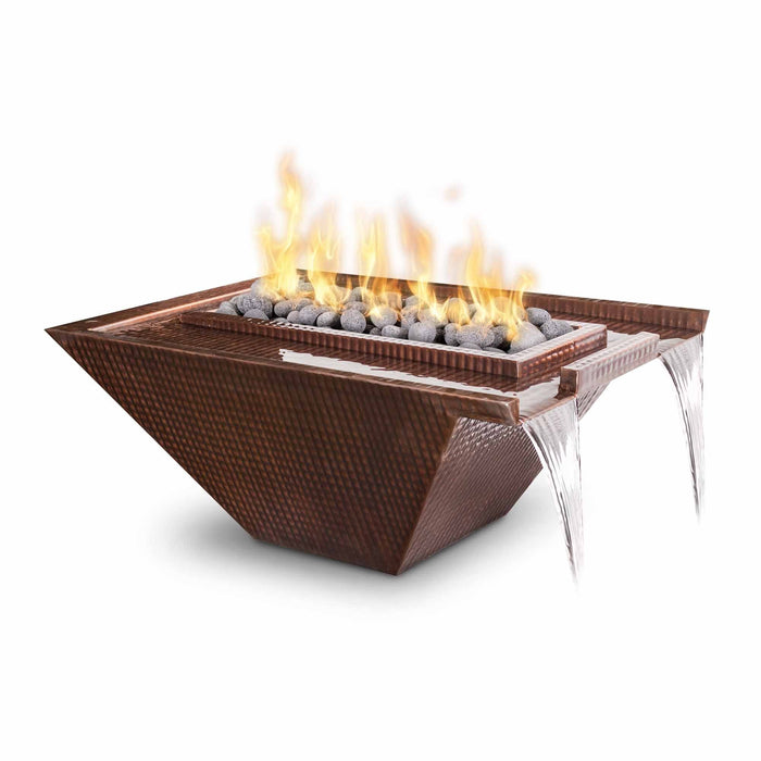 The Outdoor Plus - Nile Hammered Copper Square Fire & Water Bowl 36"