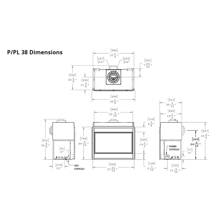 Montigo Phenom Full-Load 38 Direct-Vent Gas Fireplace - P38D