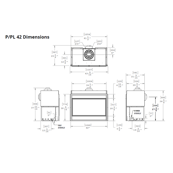 Montigo Phenom 42 Basic Direct-Vent Gas Fireplace - PL42D