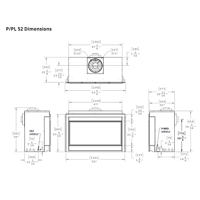 Montigo Phenom 52 Basic Direct-Vent Gas Fireplace - PL52D