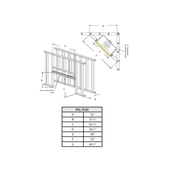 Montigo Phenom 52 Basic Direct-Vent Gas Fireplace - PL52D