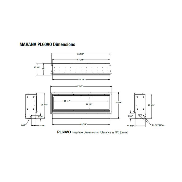 Montigo Mahana 60" Vent-Free Outdoor Gas Fireplace - PL60V