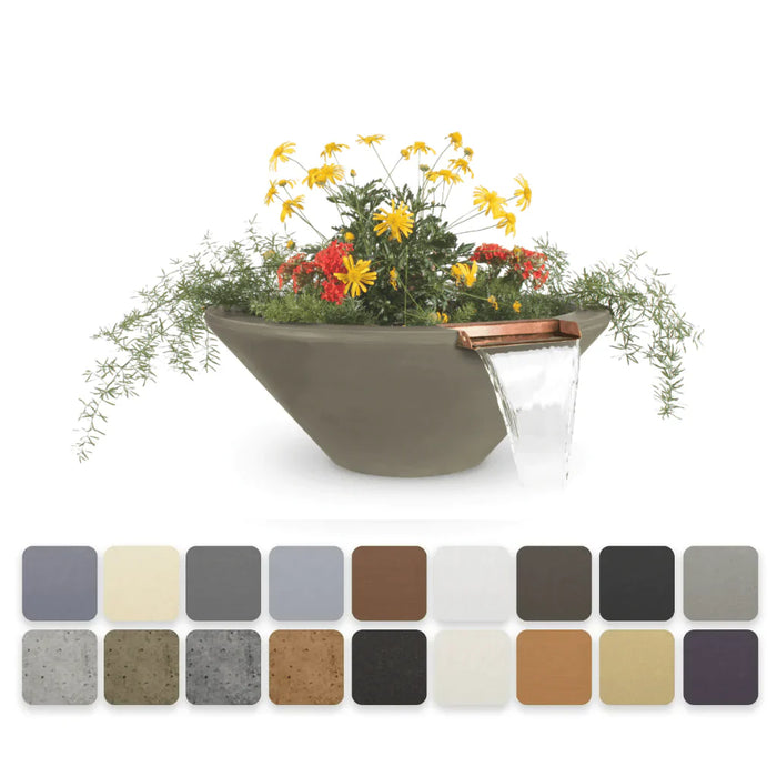 The Outdoor Plus - Cazo GFRC Concrete Round Planter Bowl with Water