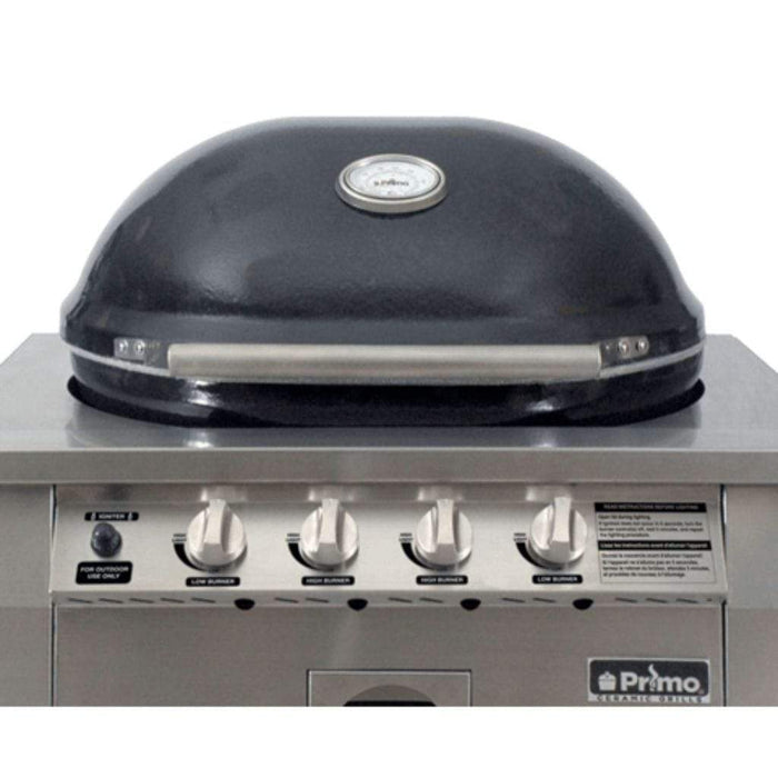 Primo Grill - 36" Oval Ceramic 4-Burner Built-In Kamado Natural Gas Grill (Ships As Propane With Conversion Fittings)