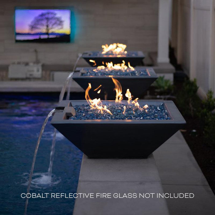 The Outdoor Plus - Maya GFRC Concrete Square Fire & Water Bowl 24"