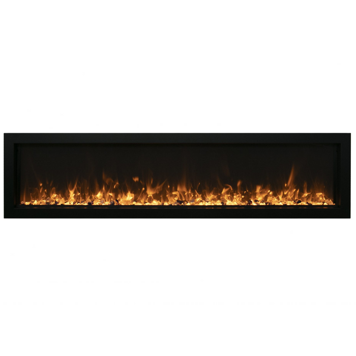Remii 45" Extra Slim Indoor or Outdoor Built In Electric Fireplace with Black Steel Surround
