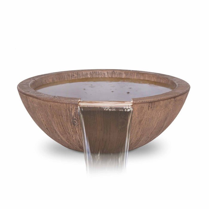 The Outdoor Plus 27" Sedona GFRC Wood Grain Concrete Round Water Bowl