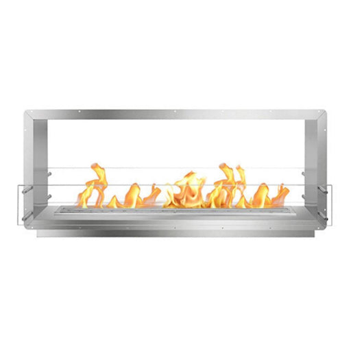 The Bio Flame 60" Smart Firebox DS - See-Thru Ethanol Fireplace in Stainless Steel