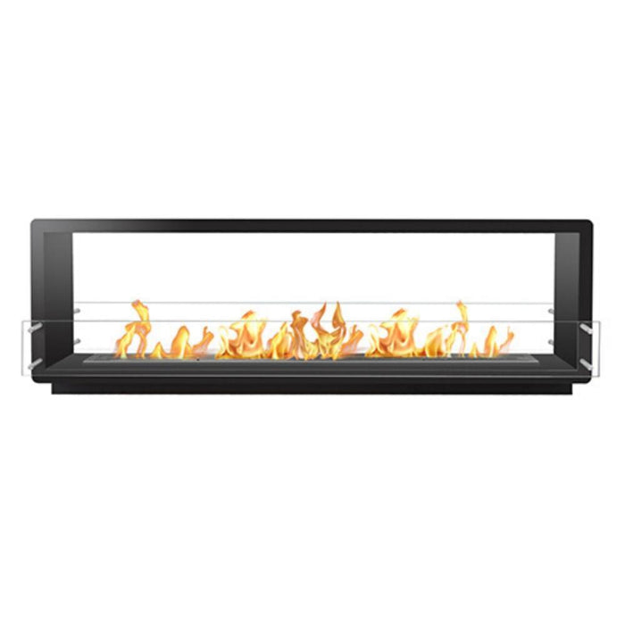 The Bio Flame 84" Firebox DS - Built-in See-Though Ethanol Fireplace in Black