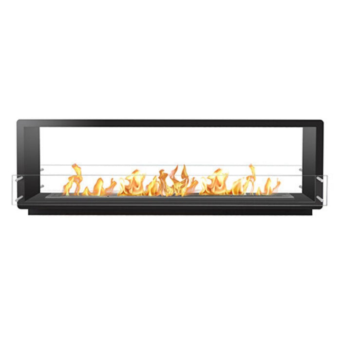 The Bio Flame 84" Smart Firebox DS - See-Though Ethanol Fireplace in Black