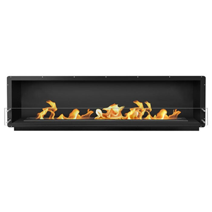 The Bio Flame 96" Firebox SS - Built-in Ethanol Fireplace in Black