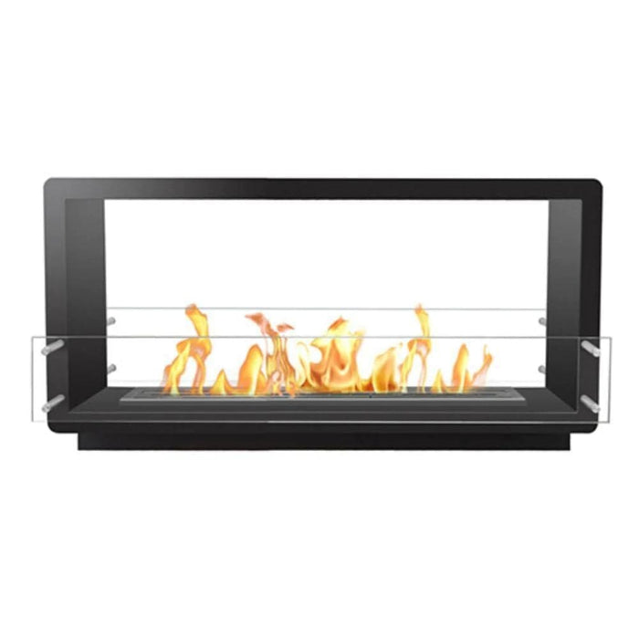 The Bio Flame XL Smart Firebox DS 53-Inch See-Thru Ethanol Fireplace Black