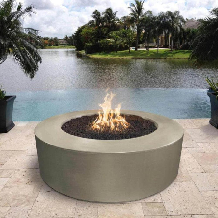 The Outdoor Plus 72" Florence Concrete Fire Pit / 20" Tall + Free Cover