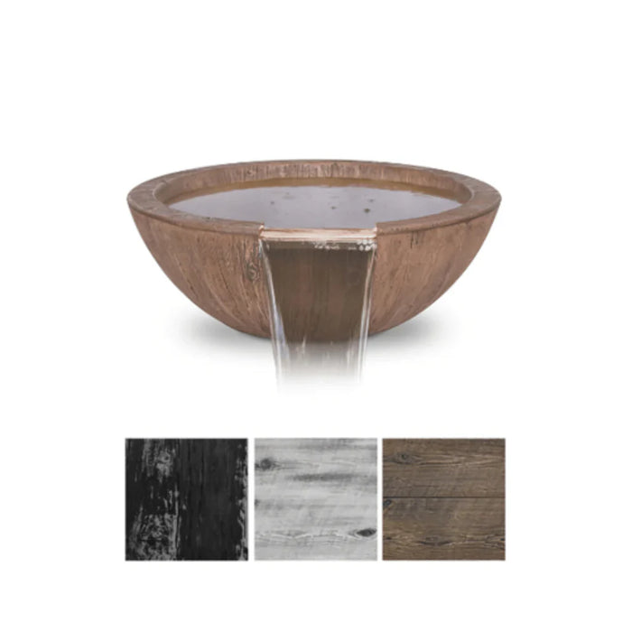 The Outdoor Plus 27" Sedona GFRC Wood Grain Concrete Round Water Bowl