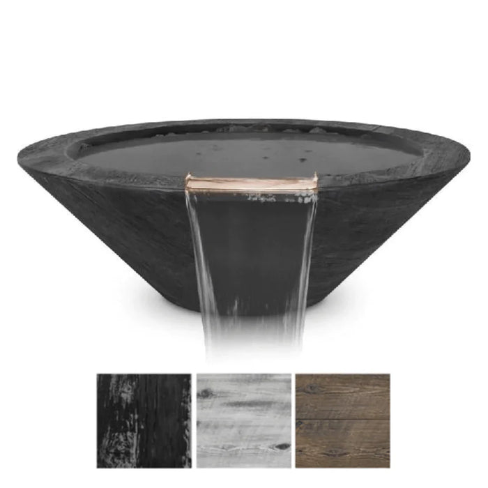 The Outdoor Plus - Cazo GFRC Wood Grain Concrete Round Water Bowl