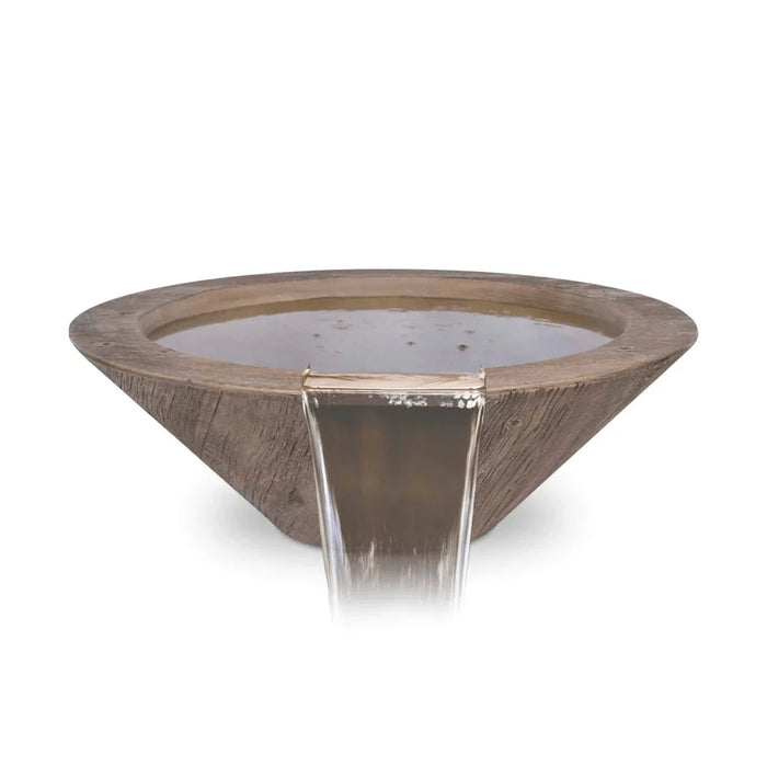 The Outdoor Plus - Cazo GFRC Wood Grain Concrete Round Water Bowl